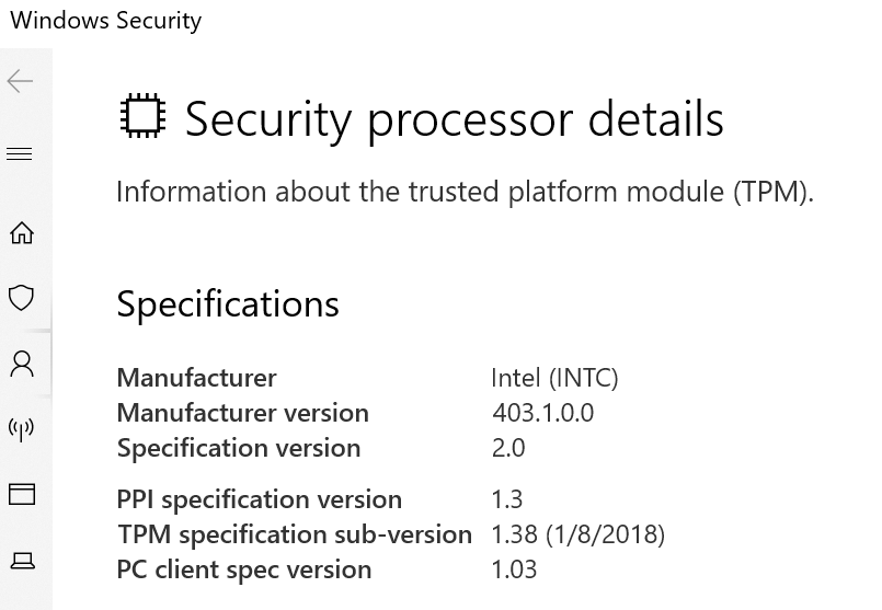 TPM Info in Windows