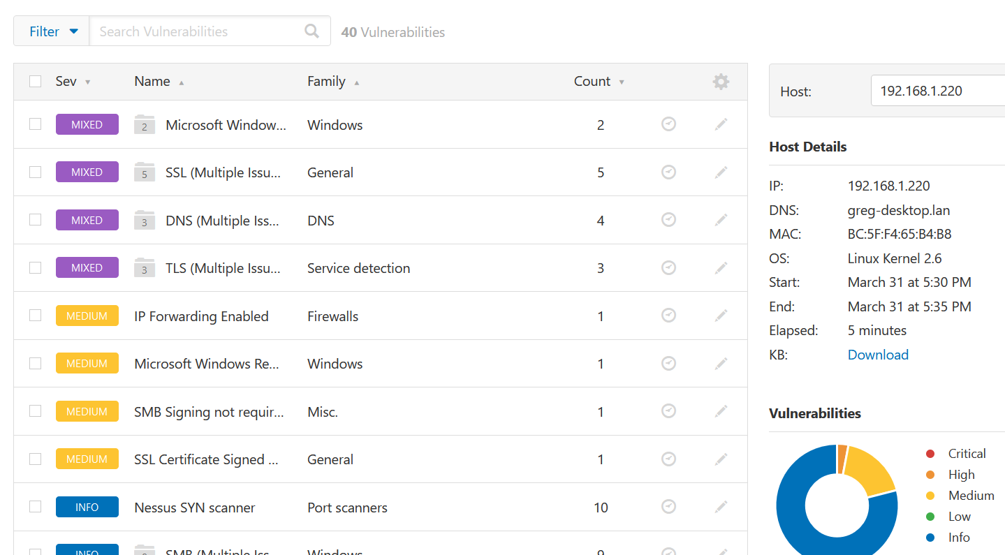 Nessus Linux Desktop Scan