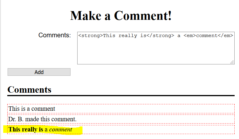 Comments Page