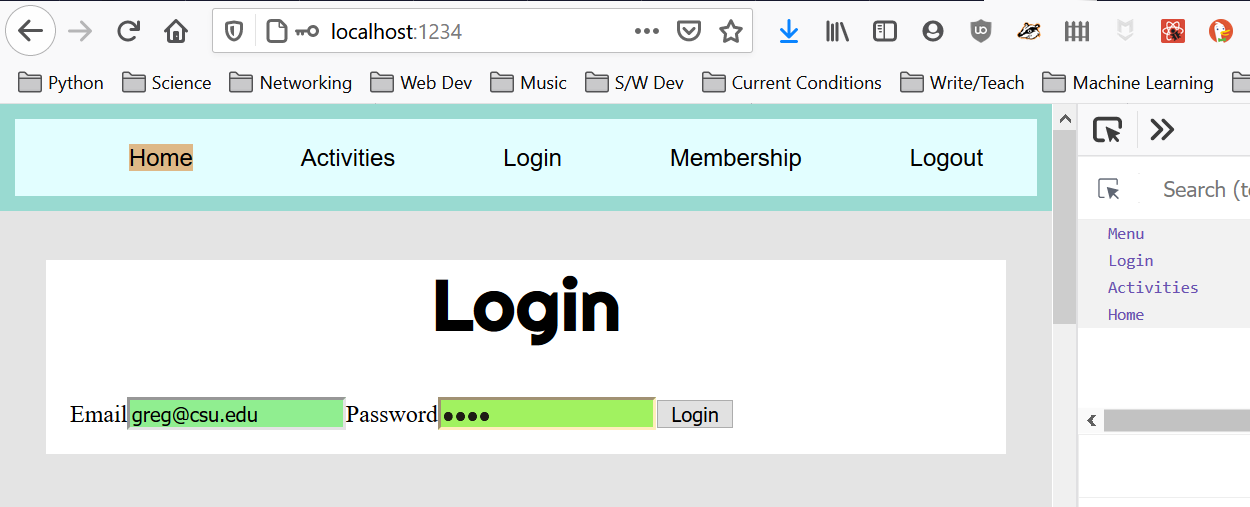 Login component