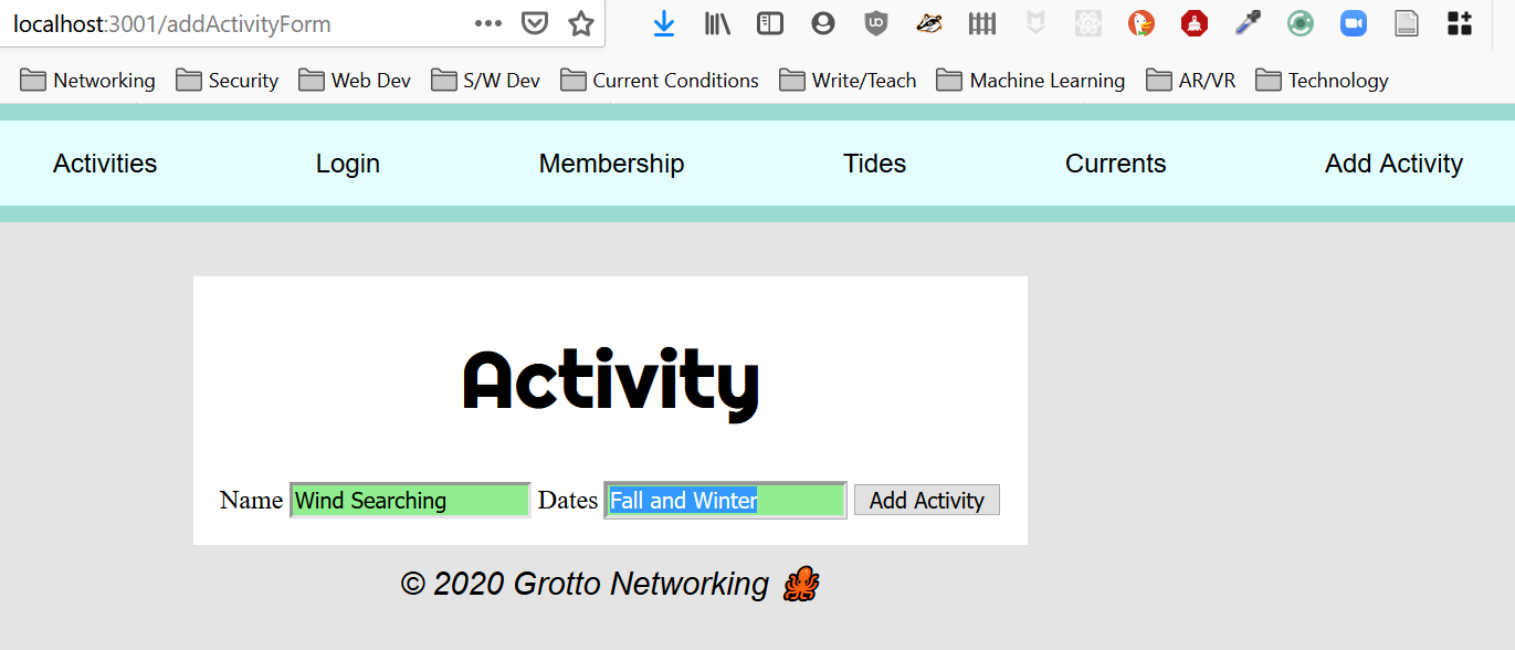 Add Activity Form