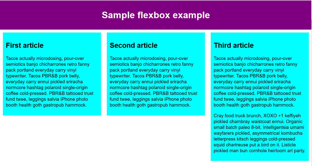 Align items start demo