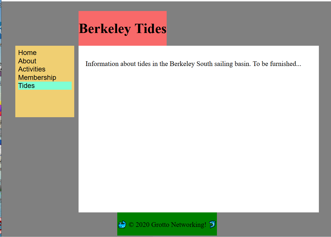 Grid page layout rendered