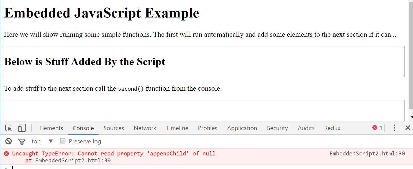 Error with script screen